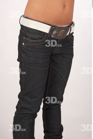 Thigh Whole Body Woman Casual Jeans Slim Studio photo references