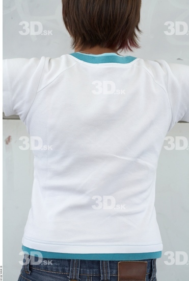 Upper Body Woman White Casual T shirt Slim