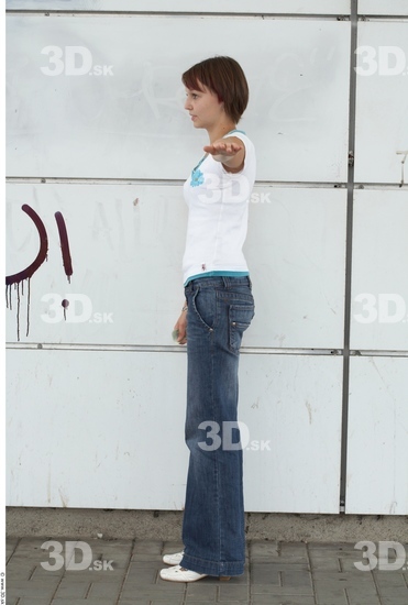 Whole Body Woman T poses White Casual Slim