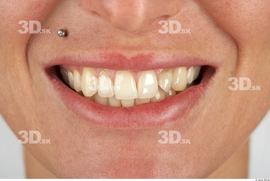 Whole Body Teeth Woman Slim Studio photo references