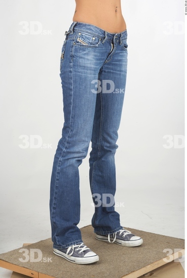 Leg Whole Body Woman Casual Jeans Slim Studio photo references