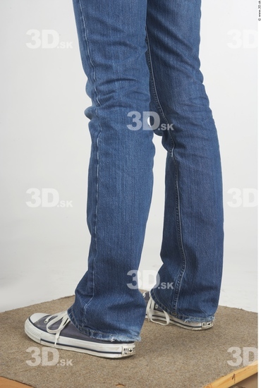 Calf Whole Body Woman Casual Jeans Slim Studio photo references