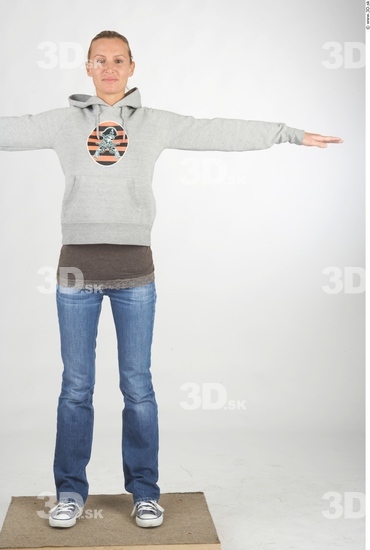 Whole Body Woman T poses Casual Slim Studio photo references