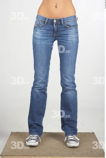 Leg Whole Body Woman Casual Jeans Slim Studio photo references