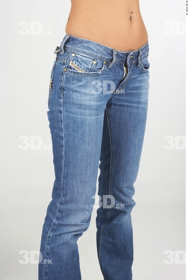 Thigh Whole Body Woman Casual Jeans Slim Studio photo references