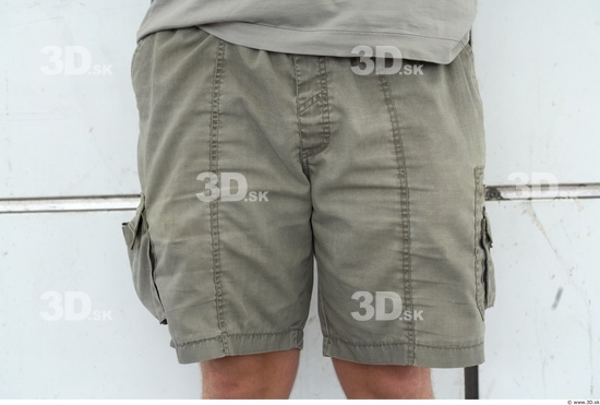 Thigh Man White Casual Shorts Overweight