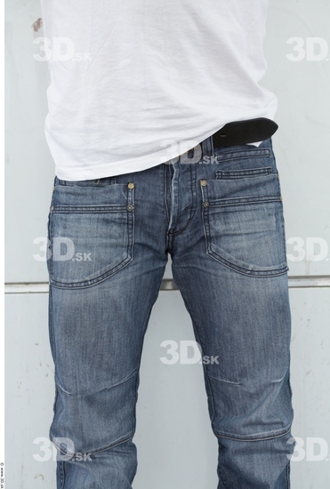 Thigh Man White Casual Jeans Average