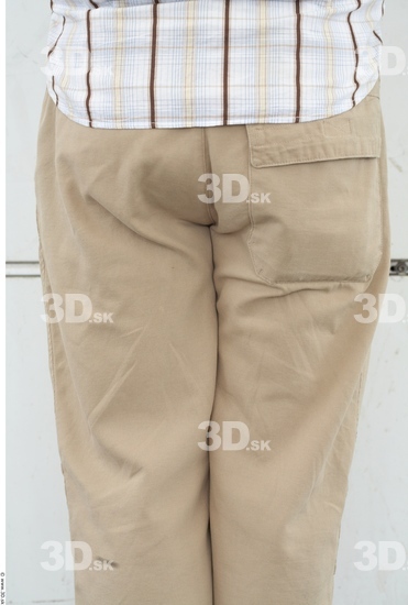 Thigh Man White Casual Trousers Overweight