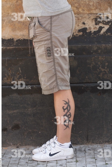 Leg Woman White Tattoo Casual Shorts Chubby