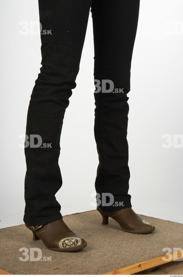 Calf Whole Body Woman Casual Jeans Average Studio photo references