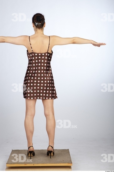 Whole Body Woman Animation references T poses Nude Casual Dress Slim Studio photo references