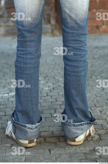 Calf Woman Casual Jeans Average Street photo references