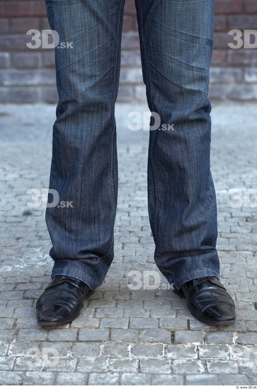 Calf Man White Sports Jeans Average