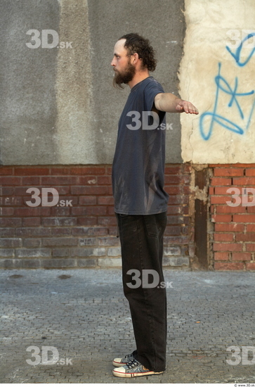 Whole Body Man T poses Casual Average Bearded Street photo references