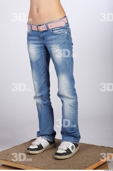 Leg Whole Body Woman Casual Jeans Slim Studio photo references