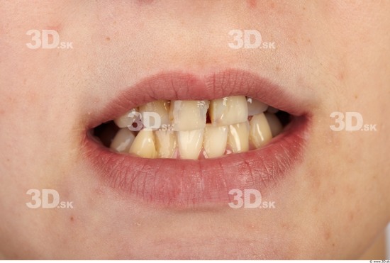 Whole Body Teeth Woman Slim Studio photo references