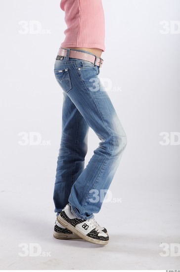 Leg Woman Animation references White Casual Jeans Slim