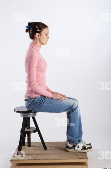 Whole Body Woman Artistic poses White Casual Slim