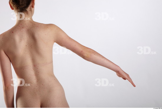 Woman White Nude Slim Studio photo references