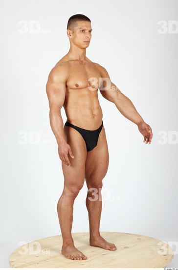 Whole Body Man Animation references Sports Swimsuit Muscular Studio photo references