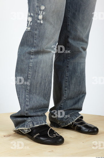 Calf Man Casual Jeans Muscular Studio photo references