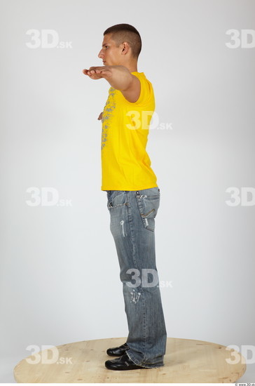 Whole Body Man T poses Casual Muscular Studio photo references