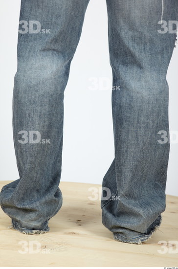 Calf Man Casual Jeans Muscular Studio photo references