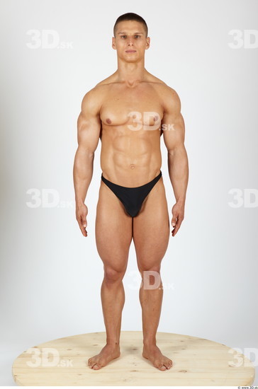 Whole Body Man Animation references Sports Swimsuit Muscular Studio photo references