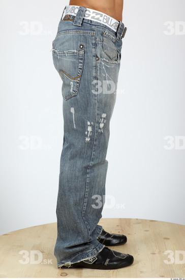 Leg Man Casual Jeans Muscular Studio photo references