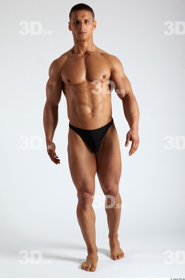 Whole Body Man Animation references White Sports Swimsuit Muscular