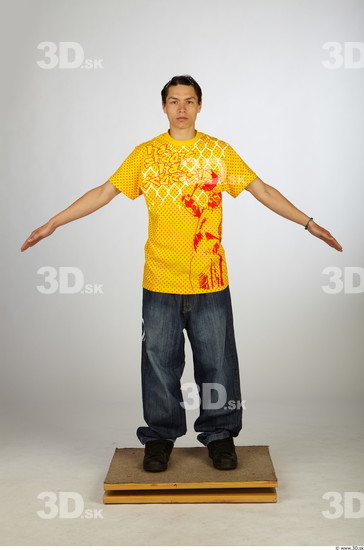 Whole Body Man Animation references Asian Casual Average Studio photo references