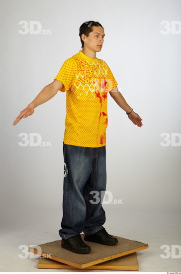 Whole Body Man Animation references Asian Casual Average Studio photo references