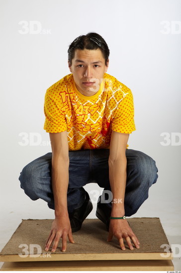 Whole Body Man Asian Casual Average Studio photo references