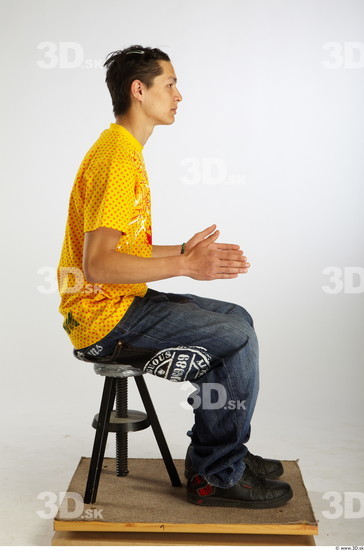 Whole Body Man Artistic poses Asian Casual Average Studio photo references