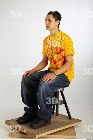 Whole Body Man Artistic poses Asian Casual Average Studio photo references