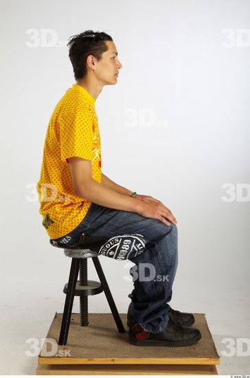 Whole Body Man Artistic poses Asian Casual Average Studio photo references