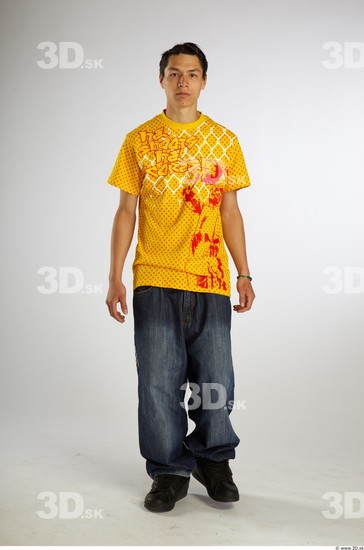 Whole Body Man Animation references Asian Casual Average Studio photo references