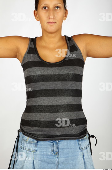 Upper Body Whole Body Woman Nude Casual Singlet Chubby Studio photo references