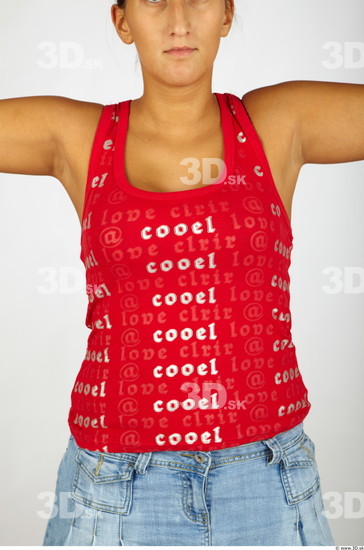 Upper Body Whole Body Woman Nude Casual Singlet Chubby Studio photo references