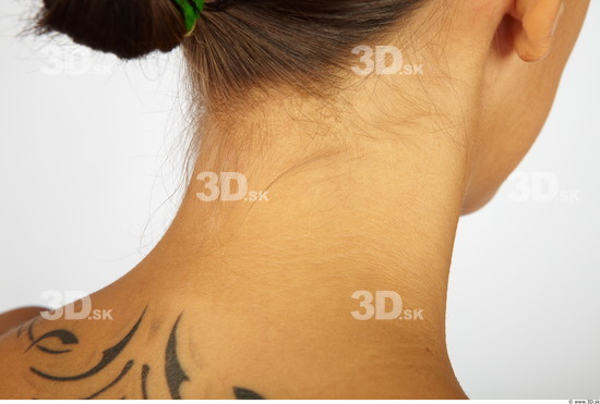 Neck Whole Body Woman Tattoo Nude Chubby Studio photo references