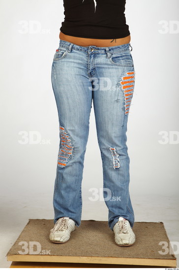 Leg Whole Body Woman Nude Casual Jeans Chubby Studio photo references