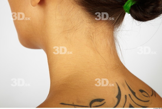 Neck Whole Body Woman Tattoo Nude Chubby Studio photo references