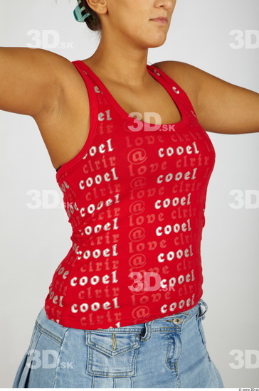 Upper Body Whole Body Woman Nude Casual Singlet Chubby Studio photo references