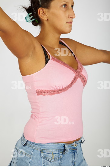 Upper Body Whole Body Woman Nude Casual Singlet Chubby Studio photo references