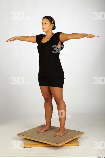 Whole Body Woman T poses Nude Casual Dress Chubby Studio photo references