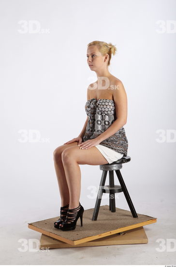 Whole Body Woman White Slim Studio photo references