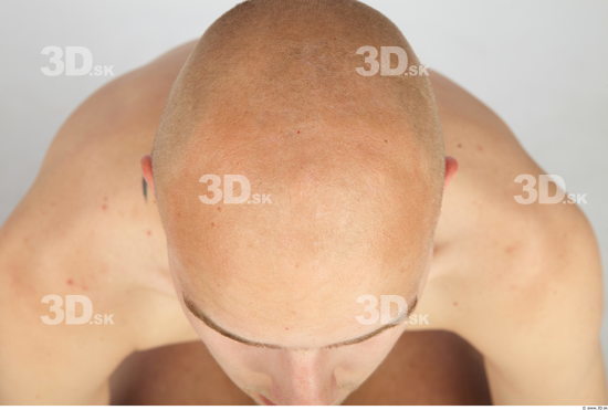Whole Body Head Man Animation references Nude Slim Bald Studio photo references