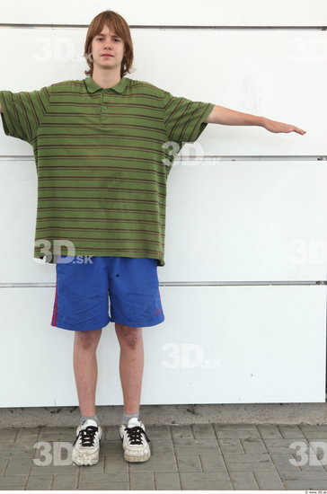 Whole Body Man T poses Sports Slim Street photo references