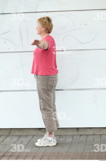 Whole Body Woman T poses White Casual Overweight