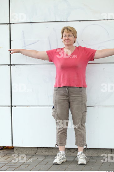 Whole Body Woman T poses White Casual Overweight